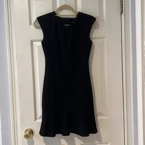 Club Monaco 00 Little Black Dress w/ adjustable zipper neckline and flounce hem